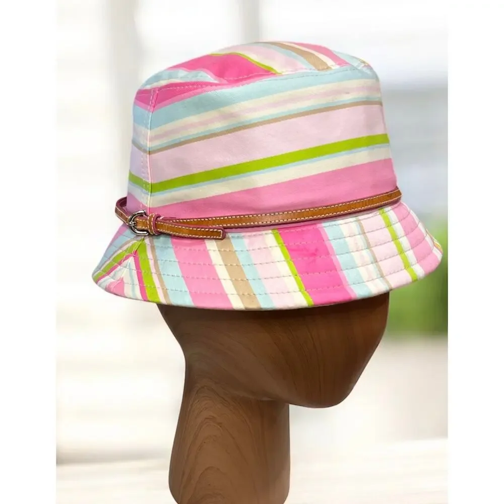 Y2K Coach Soho Stripe Crusher Hat Size M/L